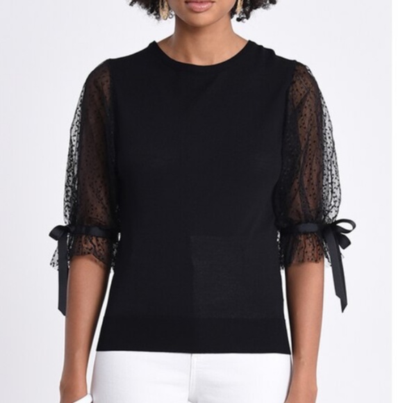 Molly Bracken Top with Lace Statement Sleeves - Picture 1 of 10
